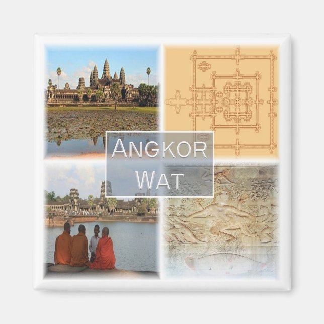 Rif. KH * Cambodia, Angkor Wat, Fridge Magnet (Front)