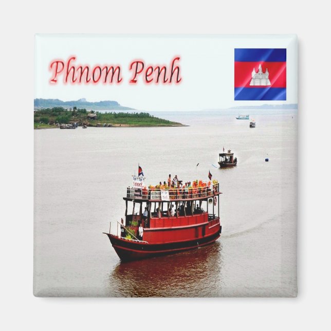 Rif. KH  Cambodia, Phnom Penh, Fridge Magnet (Front)