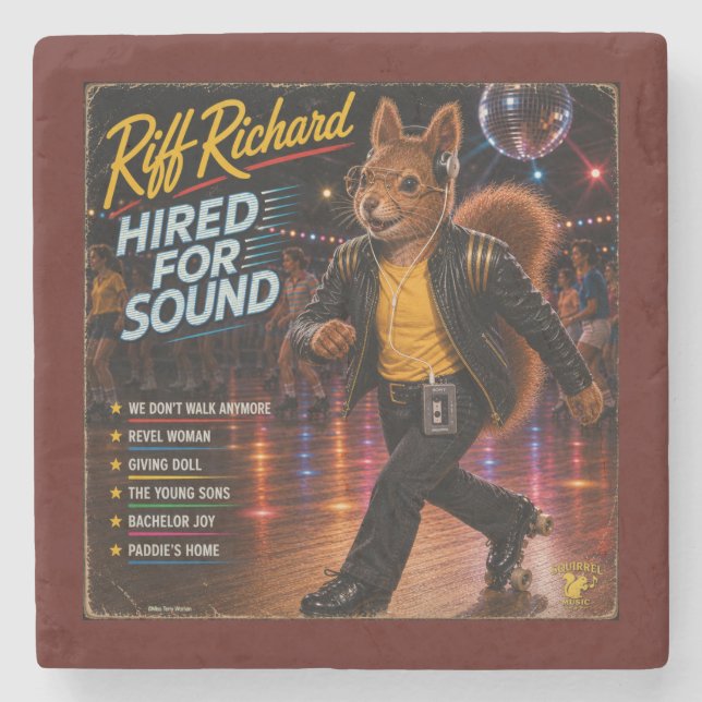 Riff Richard: a Parody Stone Coaster (Front)