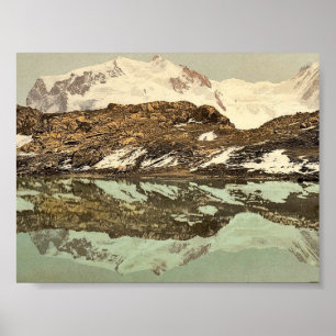 Riffel Lake and Monte Rosa, Valais, Alps of, Switz Poster