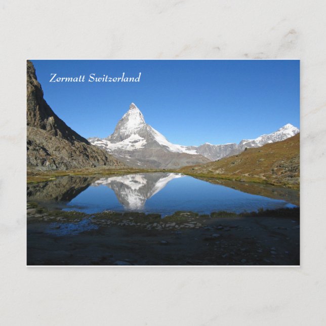Riffelsee Matterhorn Zermatt Swiss Alps Postcard (Front)
