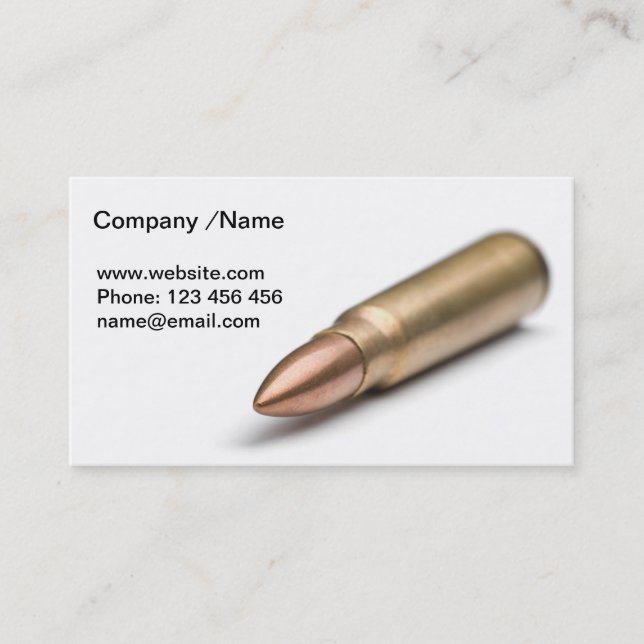 Rifle bullet business card (Front)