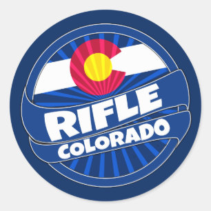 Rifle Colorado flag burst stickers