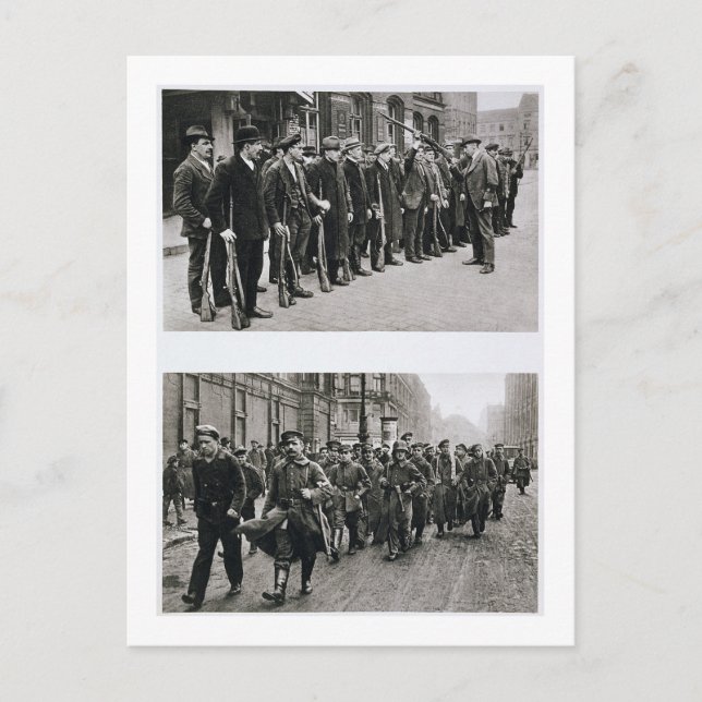 Rifle drill of the Spartacists (top) Revolutionary Postcard (Front)