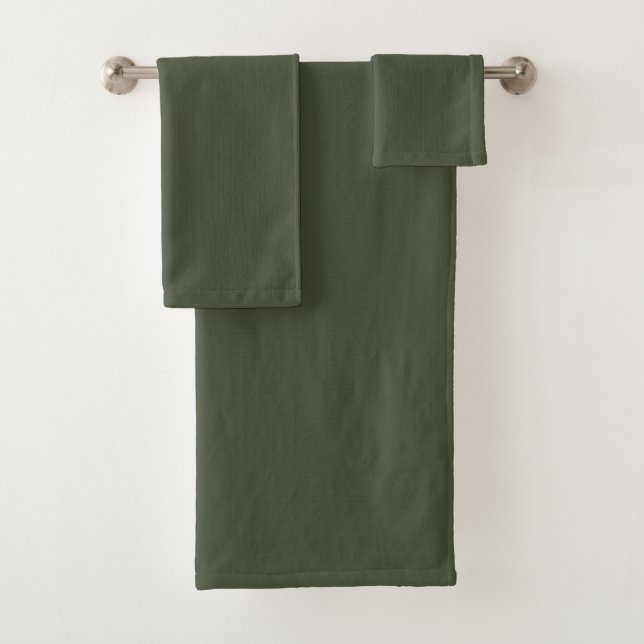 Rifle Green Solid Colour Bath Towel Set (Insitu)