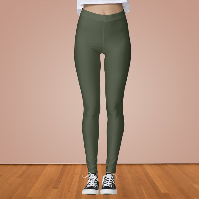 Rifle Green Solid Colour Leggings (Creator Uploaded)