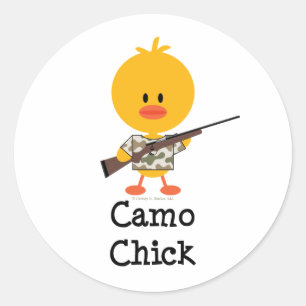 Rifle Hunting Camo Chick Stickers