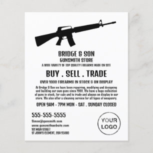 Rifle Silhouette, Gunsmith, Gunstore Advertising Flyer