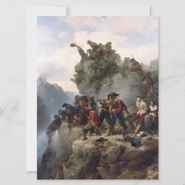 Riflemen Defending a Mountain Pass (Karl Lessing) Card (Front)