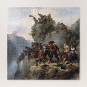 Riflemen Defending a Mountain Pass (Karl Lessing) Jigsaw Puzzle