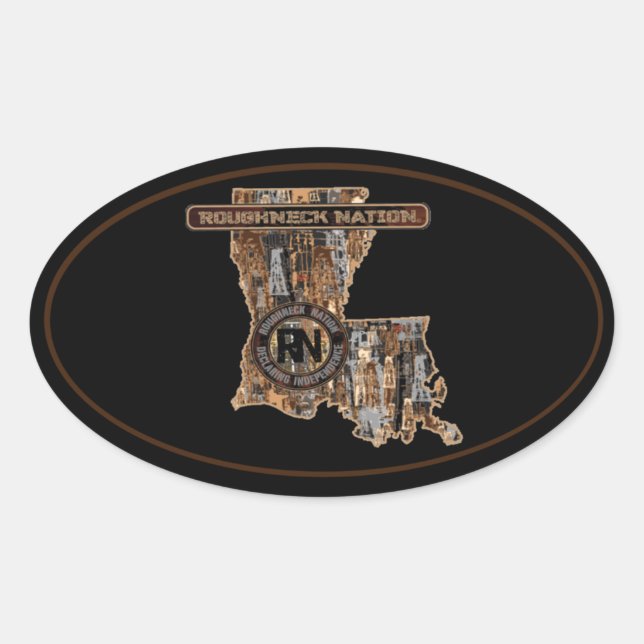 RIG UP CAMO Oilfield Oval Sticker (Front)