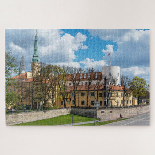 Riga Castle during sunny day in Riga, Latvia Jigsaw Puzzle