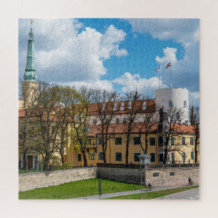 Riga Castle during sunny day in Riga, Latvia Jigsaw Puzzle