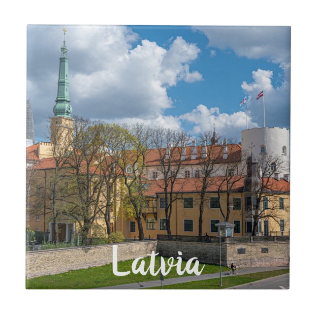 Riga Castle in Riga, Latvia Ceramic Tile (Front)