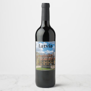 Riga Castle in Riga, Latvia Wine Label