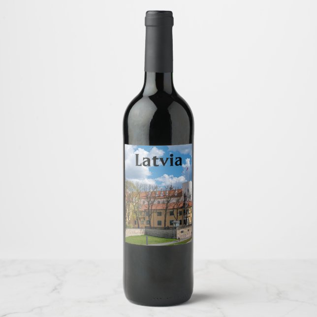 Riga Castle in Riga, Latvia Wine Label (Front)