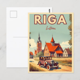 Riga City, Latvia baltic culture vintage gifts Postcard