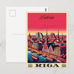 Riga City, Latvia baltic culture vintage gifts Postcard