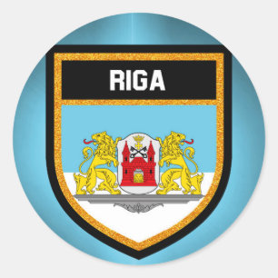Riga Flag Classic Round Sticker