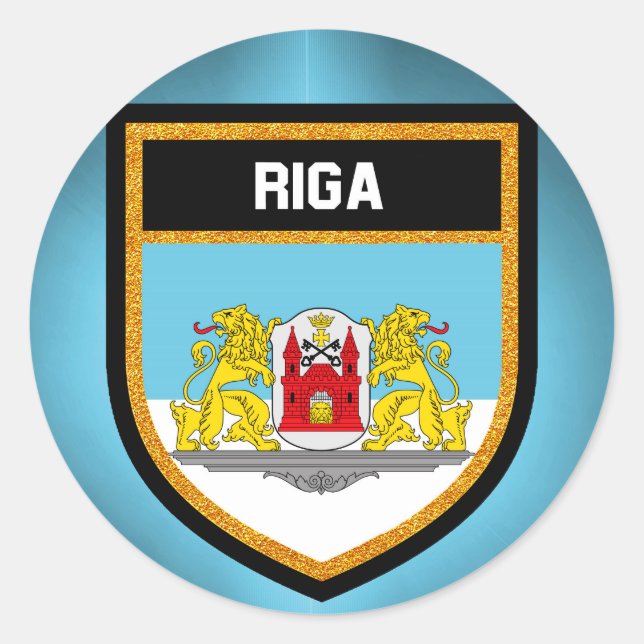 Riga Flag Classic Round Sticker (Front)
