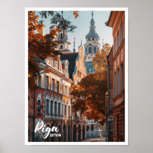 Riga Latvia Art travel famous place Poster