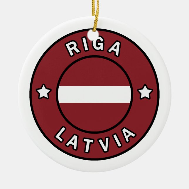 Riga Latvia Ceramic Ornament (Front)
