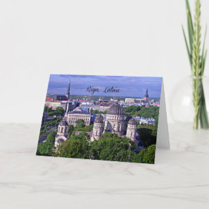 Riga, Latvia cityscape Holiday Card