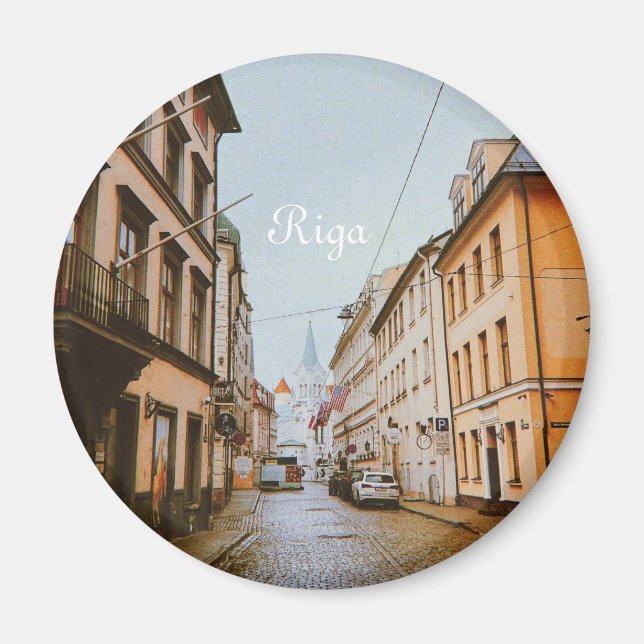 Riga, Latvia Cityscape Magnet (Front)