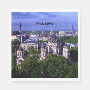 Riga, Latvia cityscape Napkin