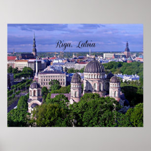 Riga, Latvia cityscape Poster