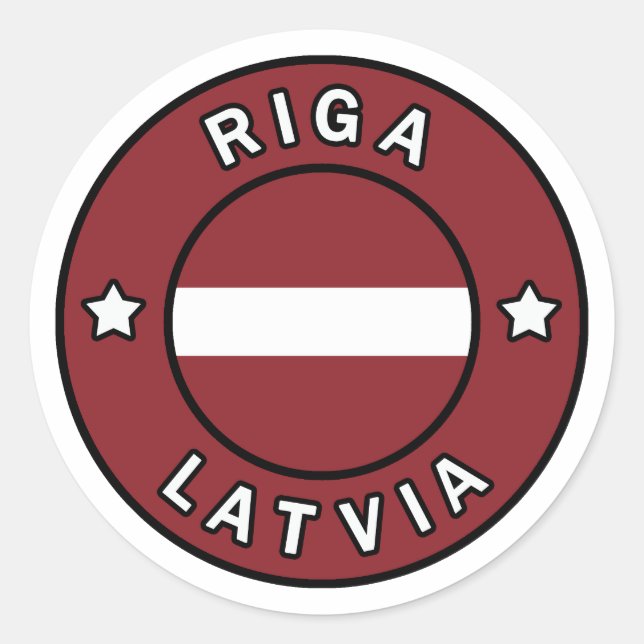 Riga Latvia Classic Round Sticker (Front)