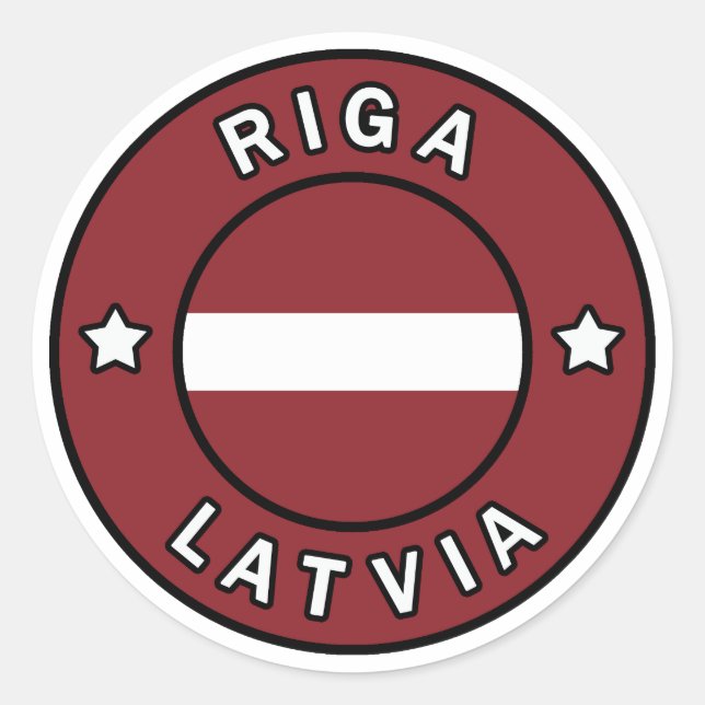 Riga Latvia Classic Round Sticker (Front)
