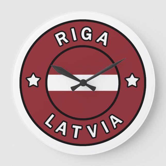 Riga Latvia Large Clock (Front)