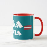 Riga Latvia Modern Design Mug<br><div class="desc">The mug has a modern design suitable for home or office with a large Riga over Latvia. The design is very cool and clean looking. The mug can be customised: styles,  sizes, colours,  images,  text,  etc. For more items like this,  visit: www.zazzle.com/sticker_state* and then browse the Europe category.</div>