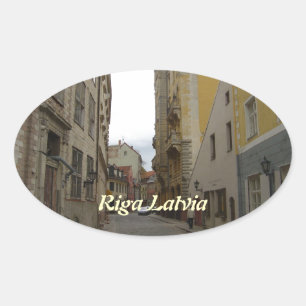 Riga Latvia Oval Sticker
