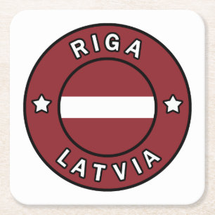 Riga Latvia Square Paper Coaster