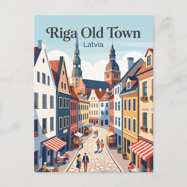 Riga Old Town Latvia Postcard (Front)