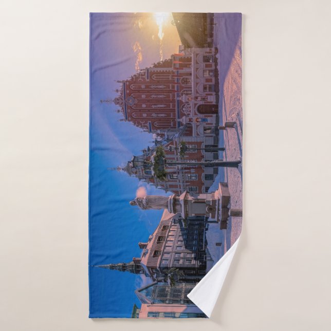 Riga Town Hall Square in winter Bath Towel (Bath Towel)