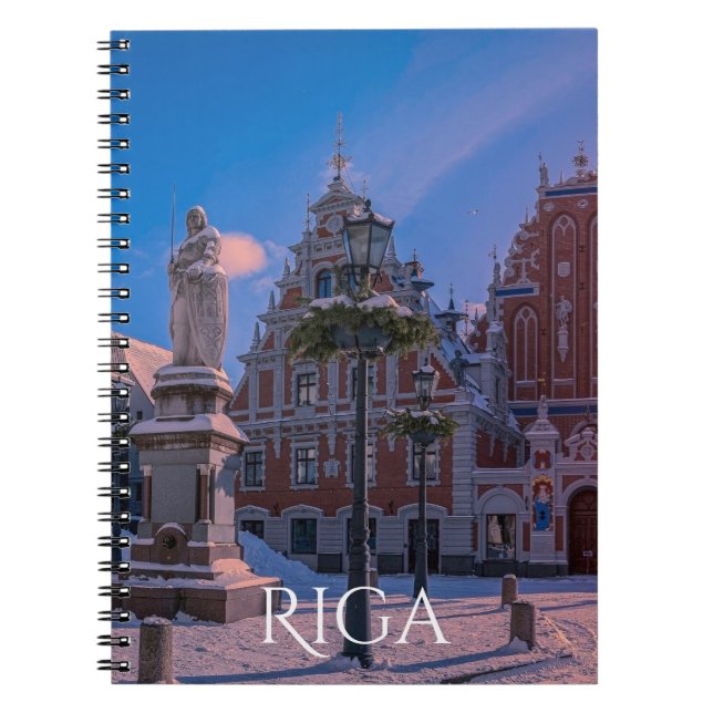 Riga Town Hall Square in winter Notebook (Front)