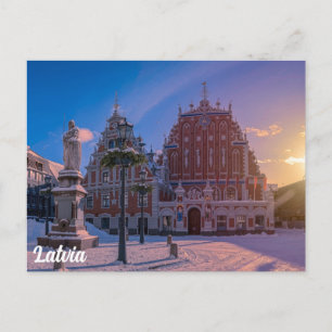 Riga Town Hall Square in winter Postcard