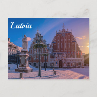 Riga Town Hall Square in winter Postcard