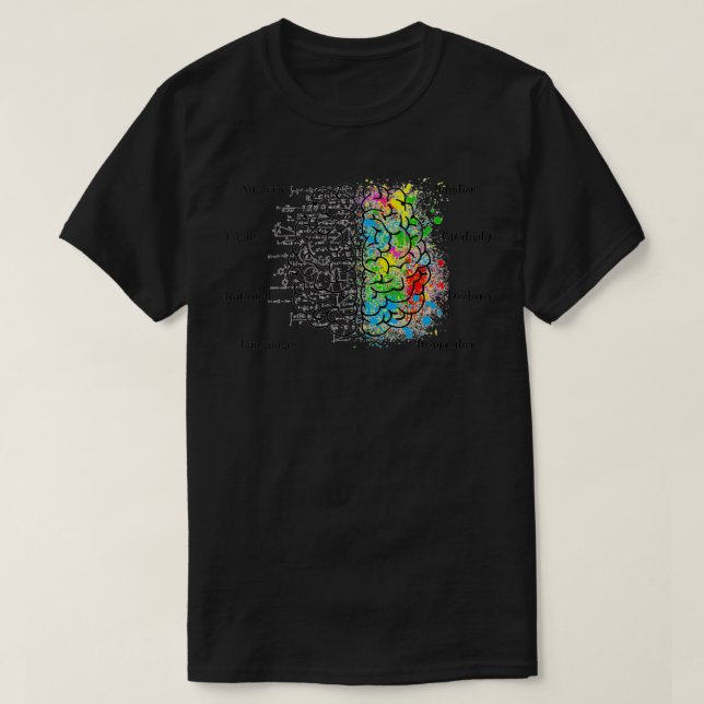 Right and Left Brain Hemispheres T-Shirt (Design Front)