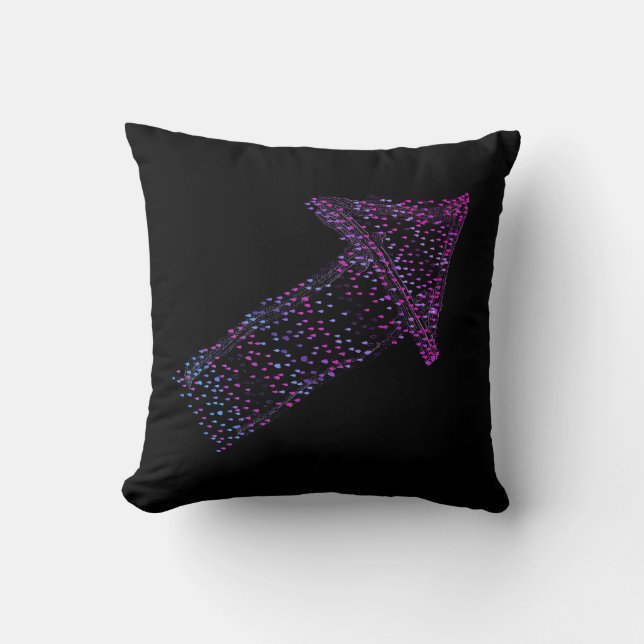 Right And Up Painted Arrow Cushion Throw Pillow (Front)