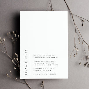 Right Angle Modern Minimalist Wedding Invitation