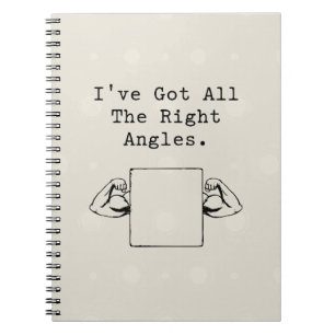 Right Angles Geometry Pun Math Lover Design Notebook