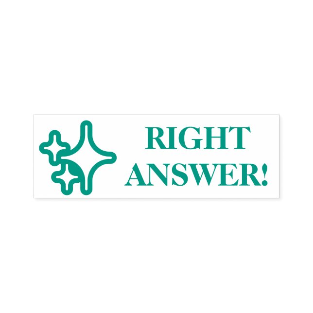 "RIGHT ANSWER!" Commendation Rubber Stamp (Design)