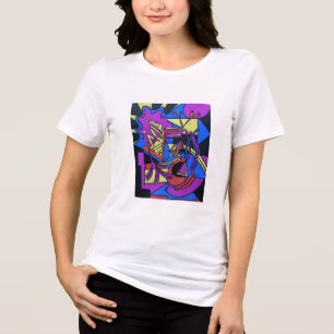Right Brain Left Brain-Hand Painted Abstract Art Tri-Blend Shirt