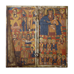 Right Diptych Panel with Virgin and Child Flanked Tile