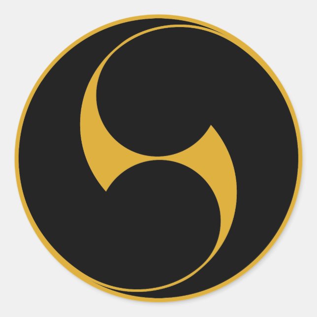 Right Double Tomoe (Outline) Classic Round Sticker (Front)