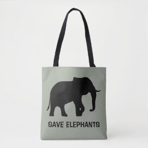 Right Elephant Silhouette black + your background Tote Bag